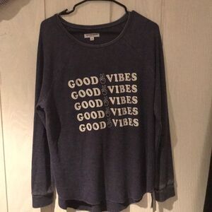 NWT long sleeve shirt distressed blue